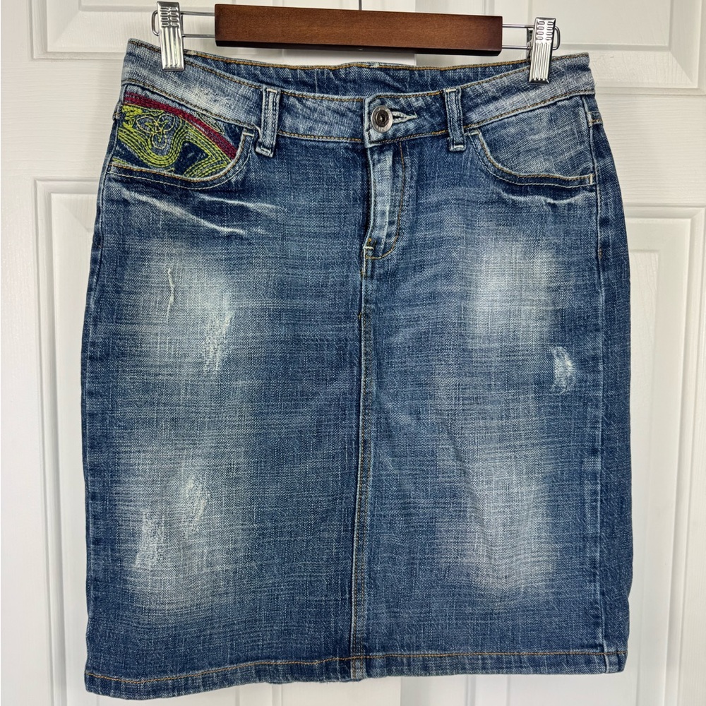 VTG Fiocchi Denim Pencil Skirt Women’s Size Small/ 28 Y2K 2000 Made In Italy